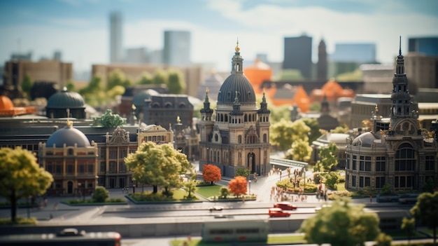 Free photo rendering of a miniature world