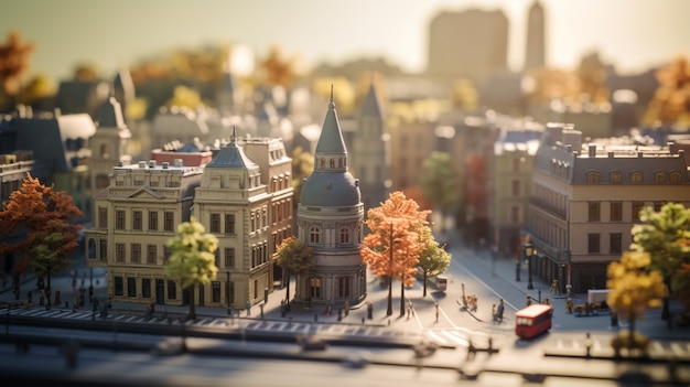 Free photo rendering of a miniature world