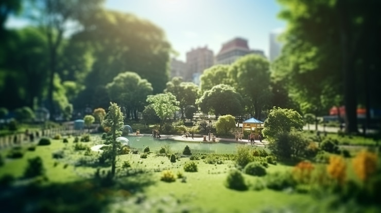 Free Photo rendering of a miniature world