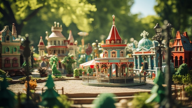 Free photo rendering of a miniature world