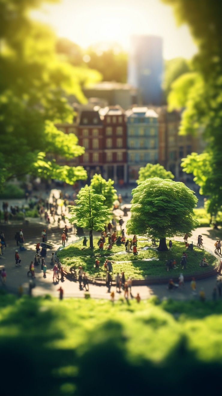 Free Photo rendering of a miniature world