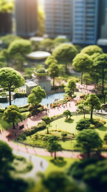 Rendering of a miniature world