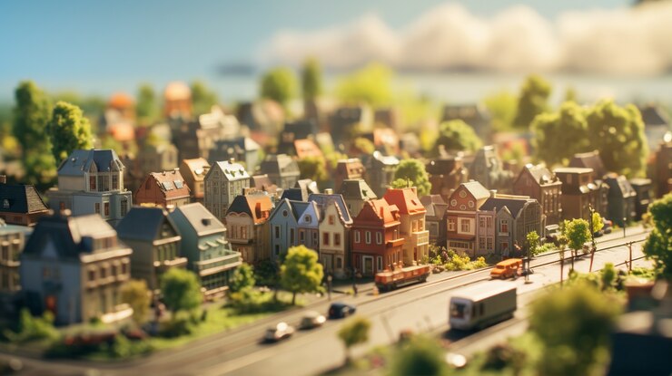 Free Photo rendering of a miniature world