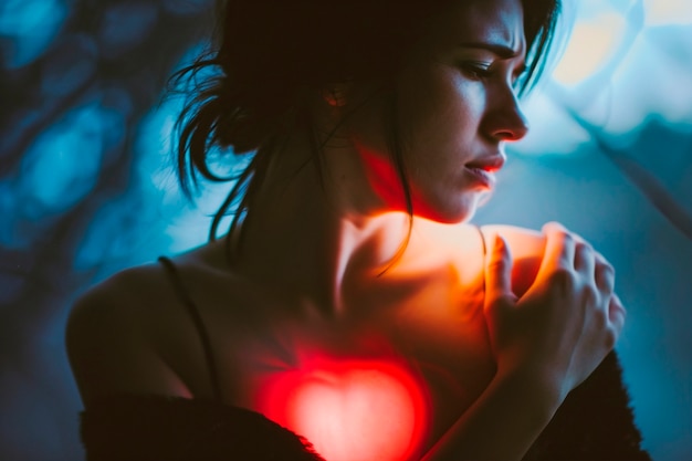 Free photo rendering of person suffering from broken heart