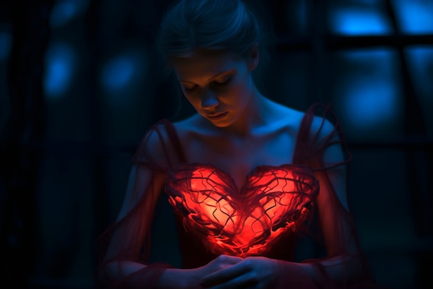 Rendering of person suffering from broken heart