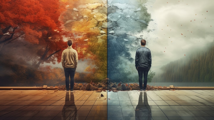 Free Photo rendering of person with different personalities