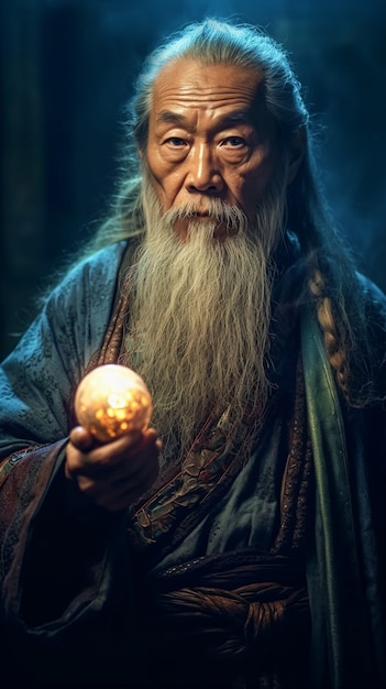 Rendering of wizard controlling magic