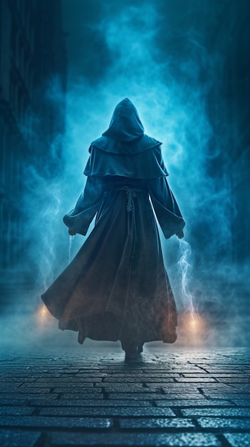 Rendering of wizard controlling magic