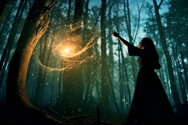 Rendering of wizard controlling magic