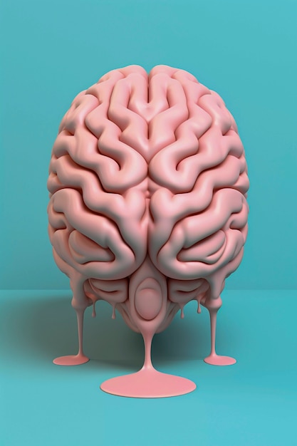 Free photo representation of human brain with liquid drip effect