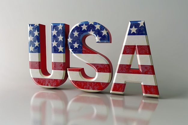 Бесплатное фото Представление американского флага для нас национальный день празднования лояльности