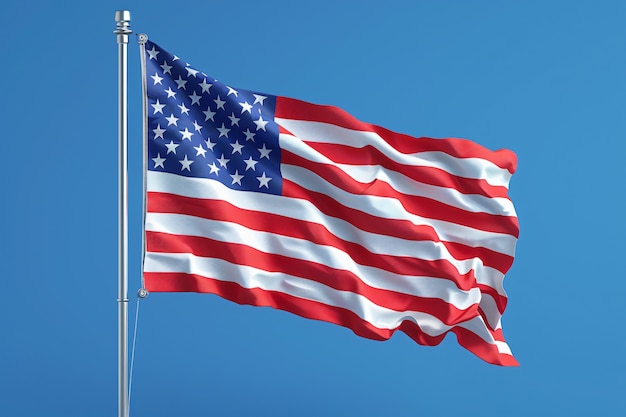 Бесплатное фото Представление американского флага для нас национальный день празднования лояльности