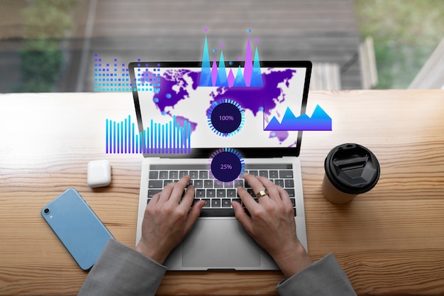 Foto gratuita rappresentazione dell'esperienza dell'utente e design dell'interfaccia sul computer