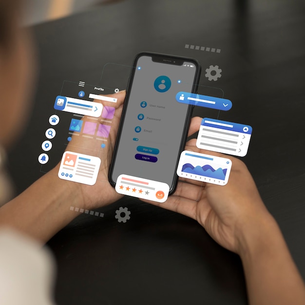 Foto gratuita rappresentazione dell'esperienza utente e progettazione dell'interfaccia