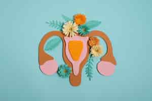 Free photo reproductive system with cute flowers