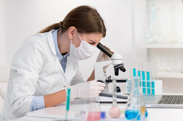 Researcher female in lab