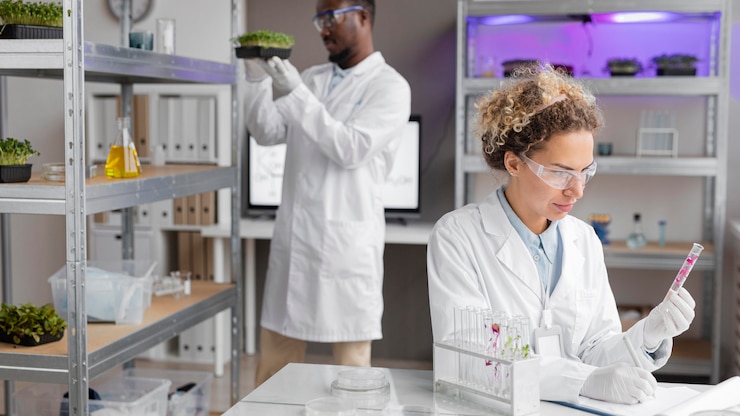 Free Photo researchers in the laboratory