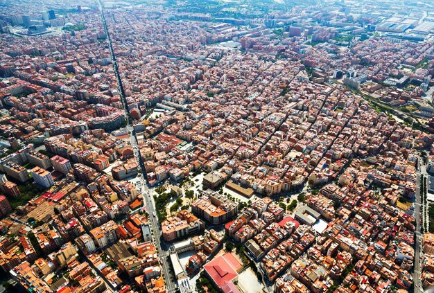 жилой район от вертолета. Барселона