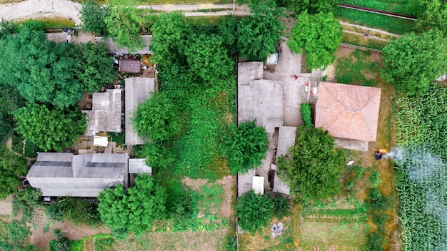 Free photo residential houses surrounded by greenery