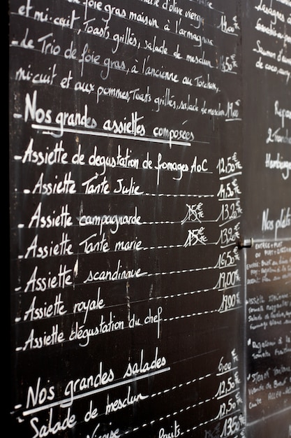 Restaurant menu board