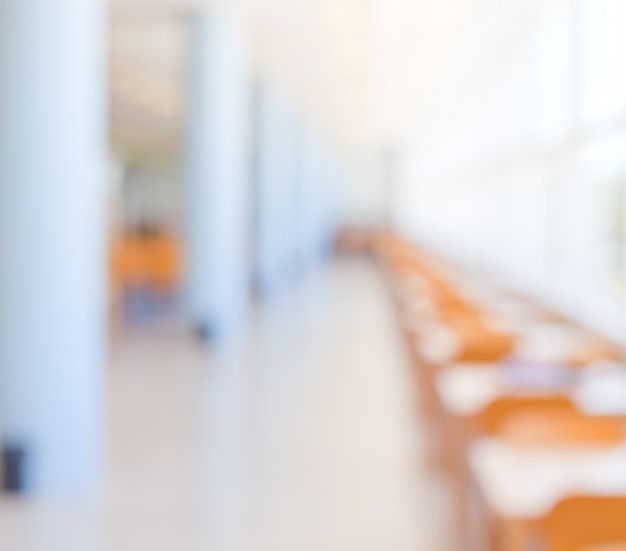 Restaurant with orange chairs defocused