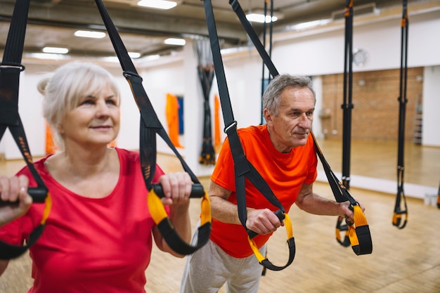 Retired couple training