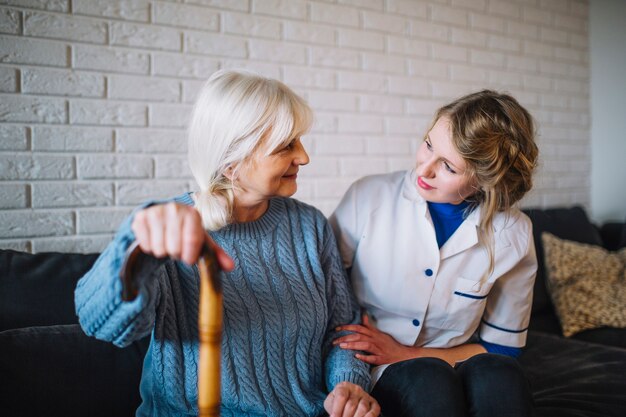 Retirement home concept with nurse