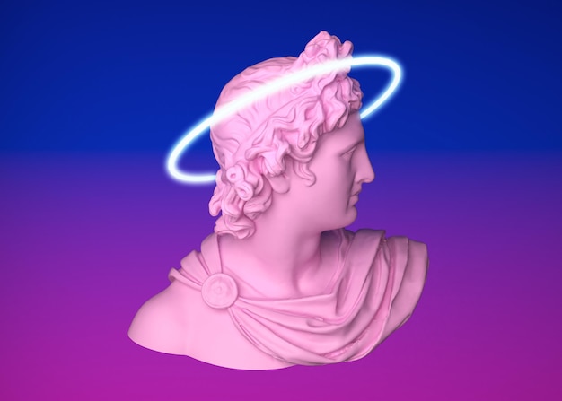 Retro 3d shapes in vaporwave style