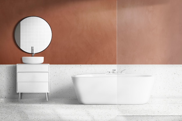 Аутентичный дизайн интерьера ванной комнаты в стиле ретро