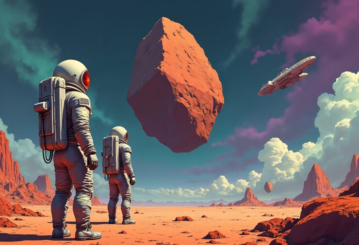 Free Photo retro futuristic space travel