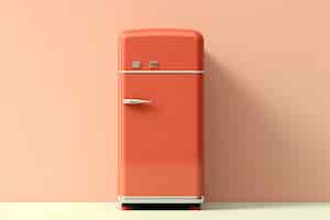 Бесплатное фото Ретро-холодильник в помещении