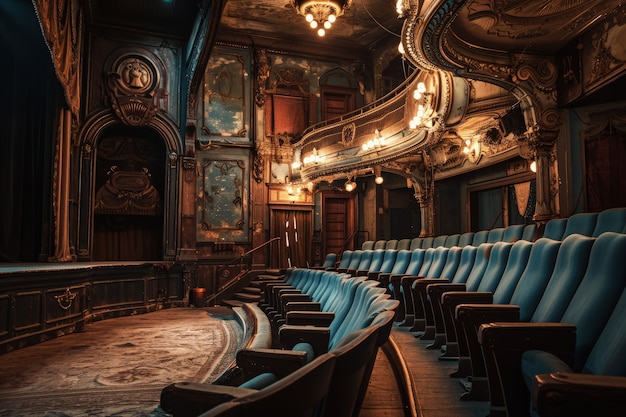 Free photo retro theatre scene to celebrate world theatre day