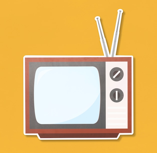 Retro icona dell'illustrazione della tv