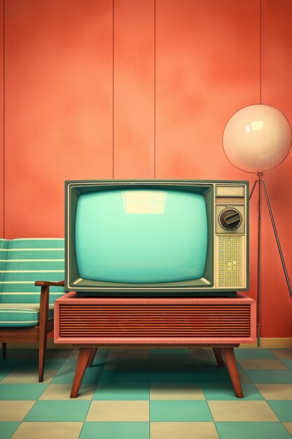 retro tv on table indoors