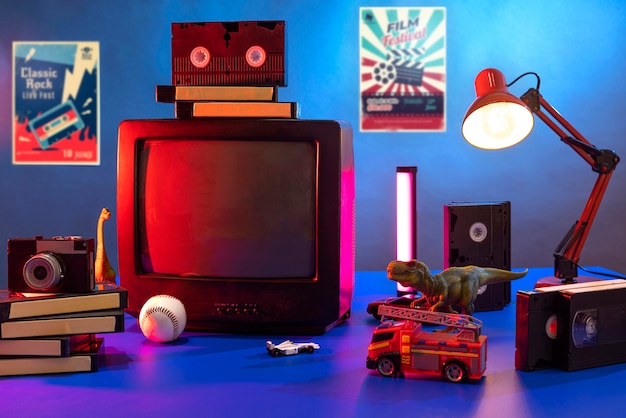 Упаковка ретро vhs в помещении