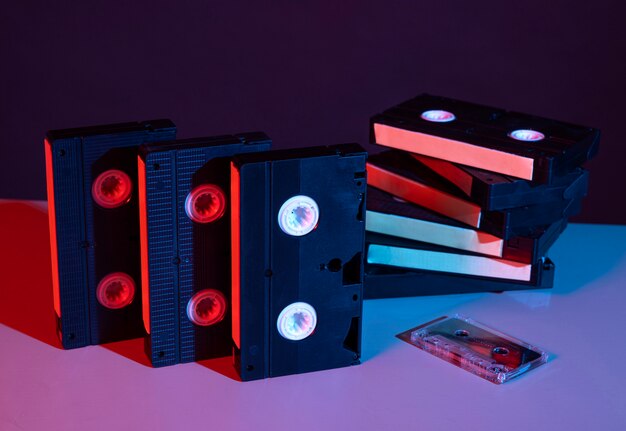 Free photo retro vhs packaging  indoors