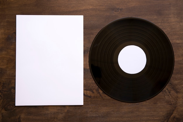 Retro vinyl and paper mockup