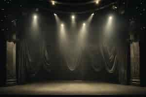 Free photo retro world theatre day scenes with curtains and stage