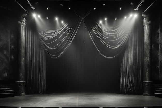 Free photo retro world theatre day scenes with curtains and stage