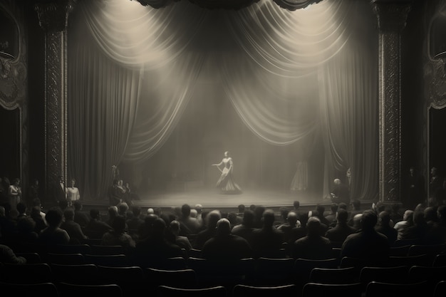 Foto gratuita scene retrò della giornata mondiale del teatro con un'opera