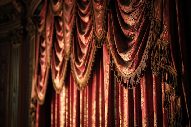 Retro world theatre day scenes with a theatre curtain