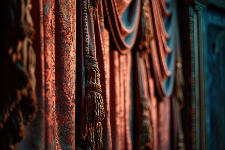 Free Photo retro world theatre day scenes with a theatre curtain