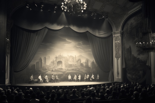 Free photo retro world theatre day scenes