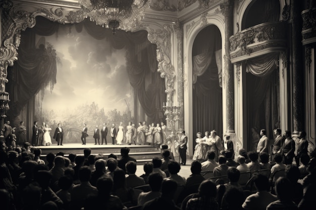 Foto gratuita scene retrò della giornata mondiale del teatro