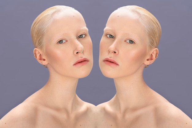 Free photo rhinoplasty surgery concept with  woman model