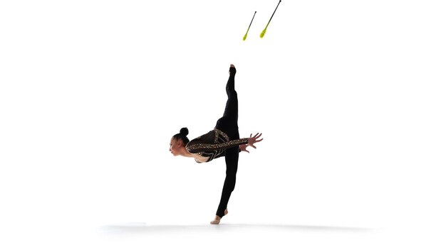 Rhythmic gymnast in professional arena