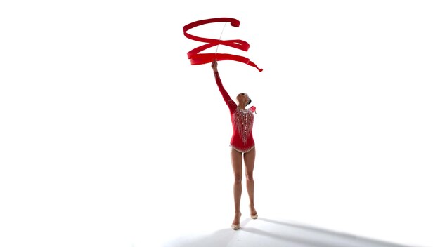 Rhythmic gymnast in professional arena