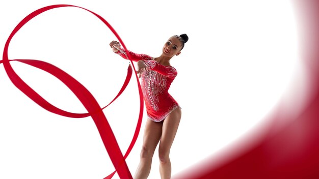 Rhythmic gymnast in professional arena