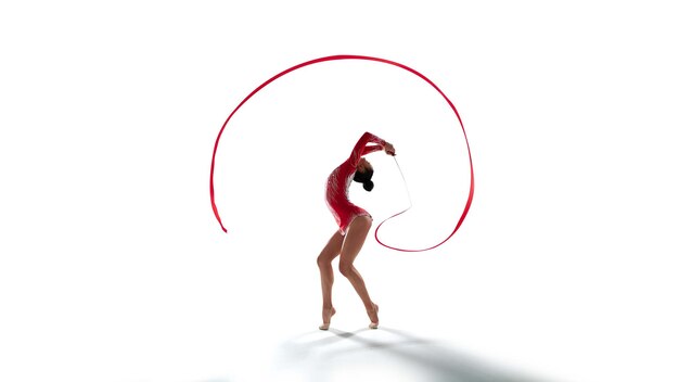 Rhythmic gymnast in professional arena