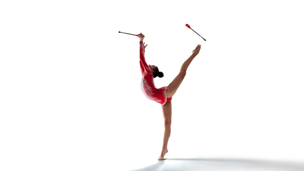 Rhythmic gymnast in professional arena